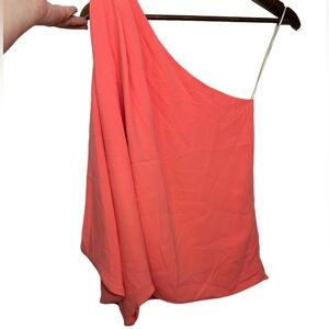 Trina Turk One Shoulder Salmon Tahiti Top Orange Women’s NWT